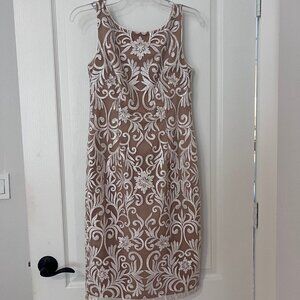 Adrianna Papell Sequin Beaded Knee Length Cocktail Dress - Size 4